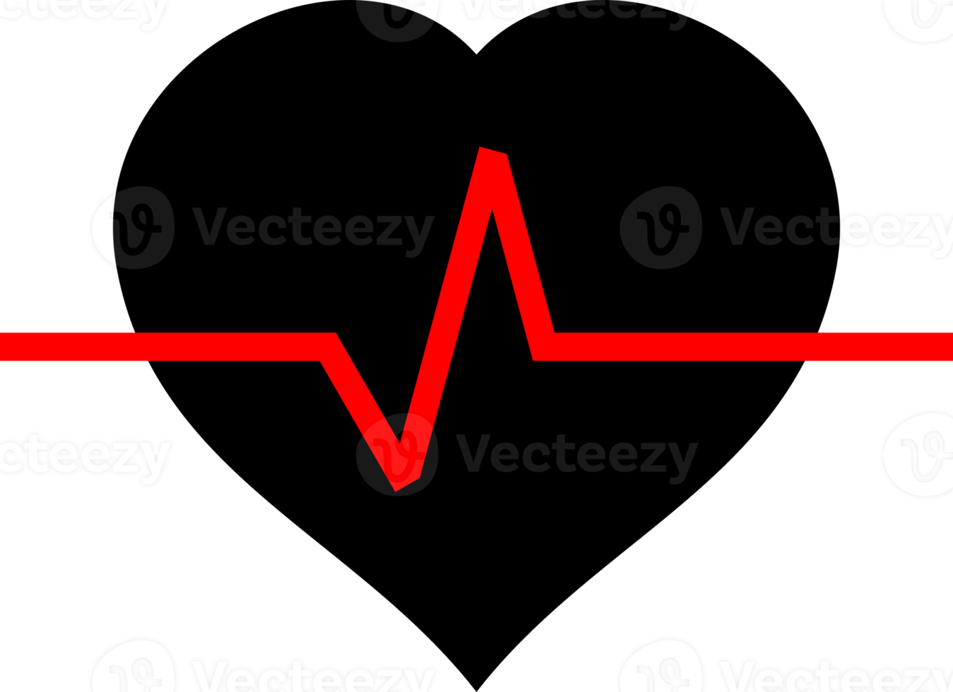 heart with wave pulse heartbeat icon png