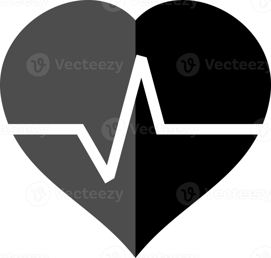 heart with wave pulse heartbeat icon png