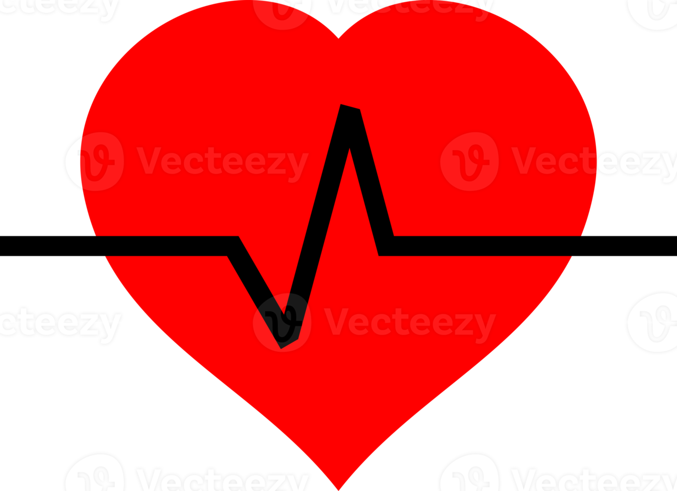 heart with wave pulse heartbeat icon png