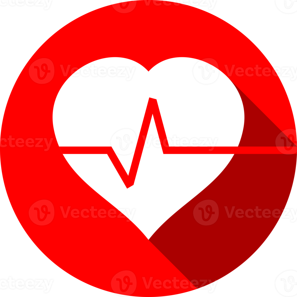 heart with wave pulse heartbeat icon png