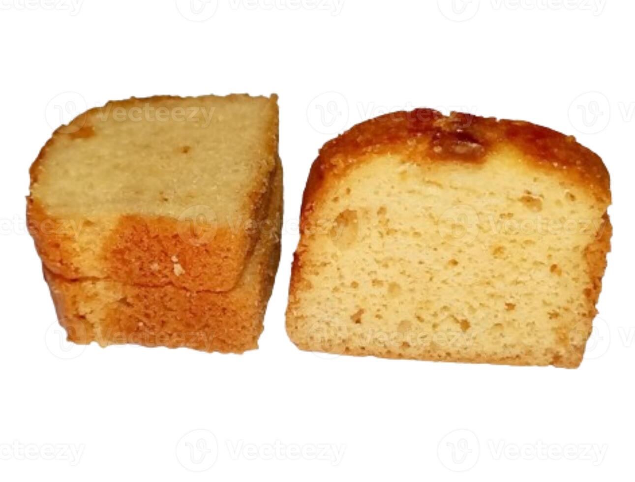 pound cake isolated on white background photo