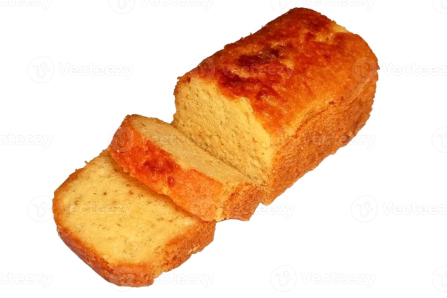 pound cake isolated on white background photo