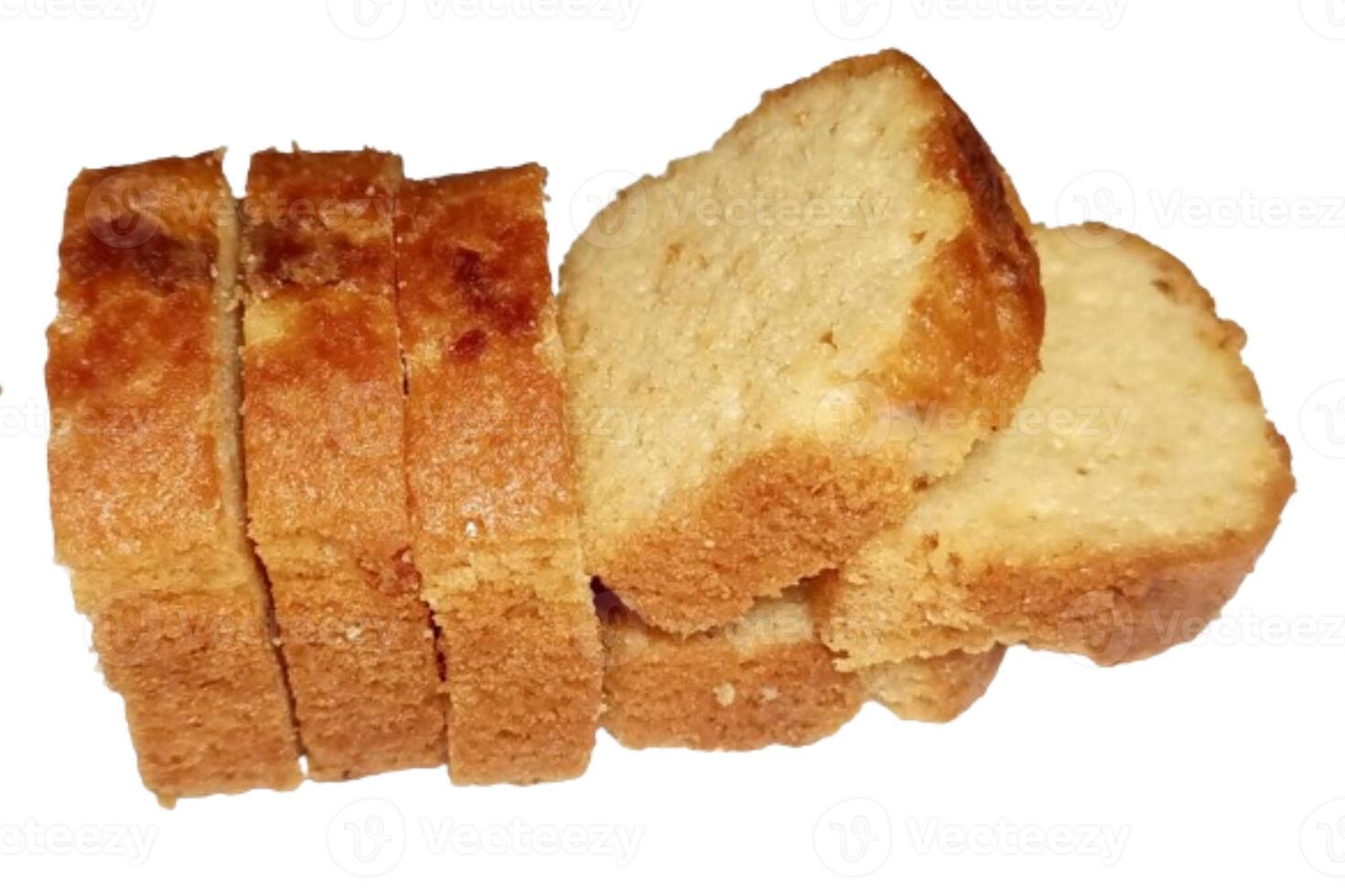 pound cake isolated on white background photo