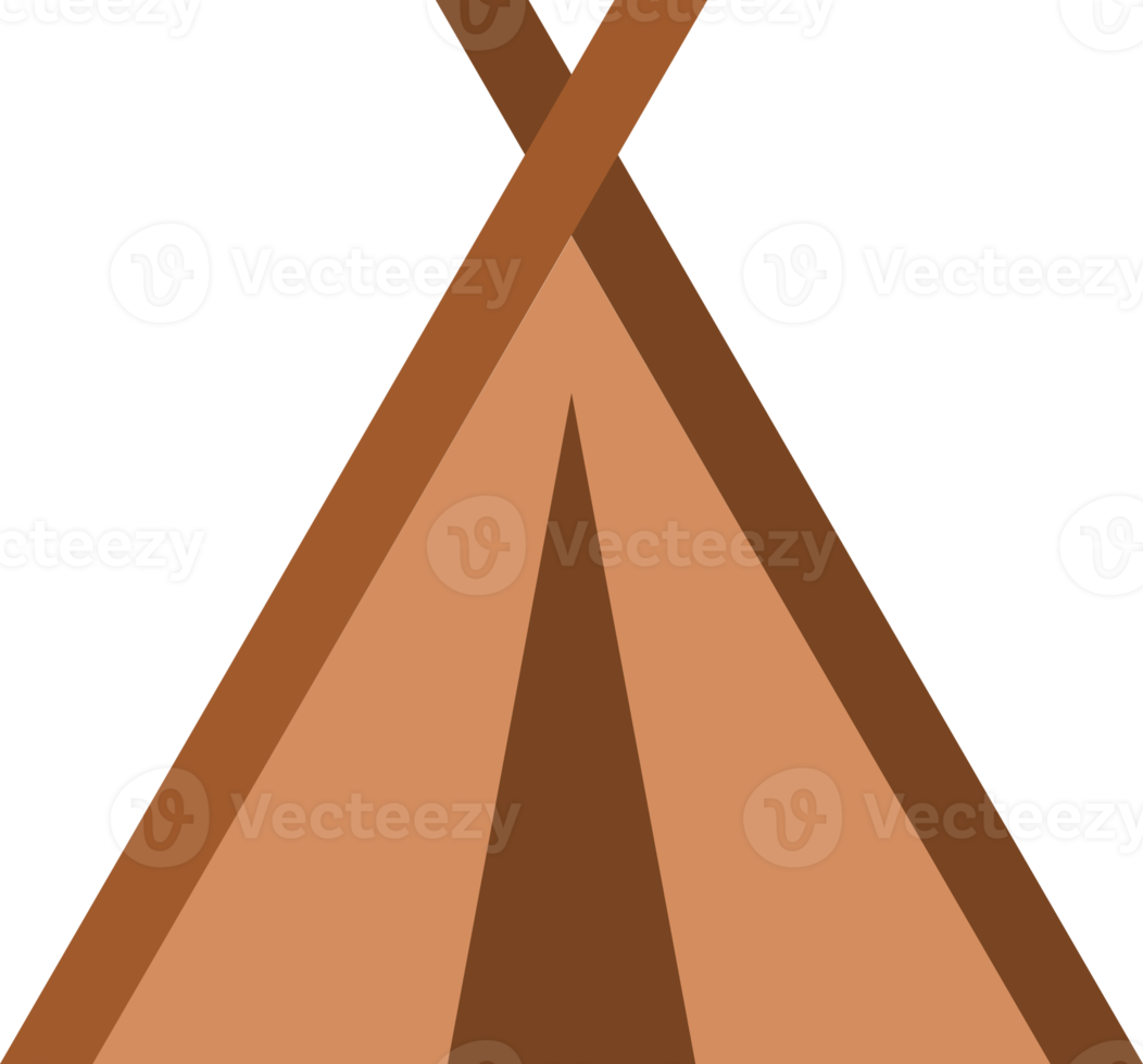 Brown tent camping icon png