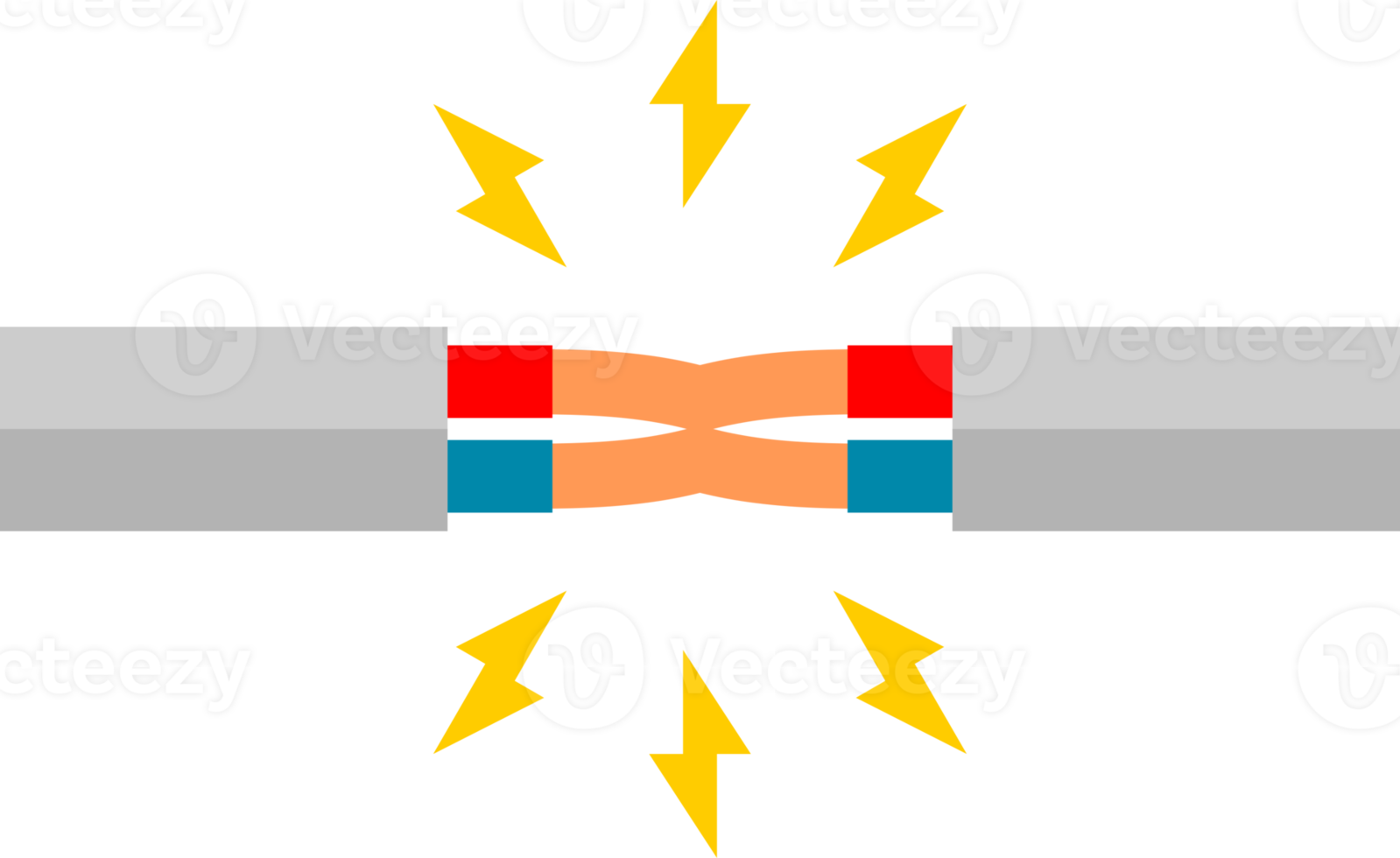 broken electric cable wire short circuit icon png