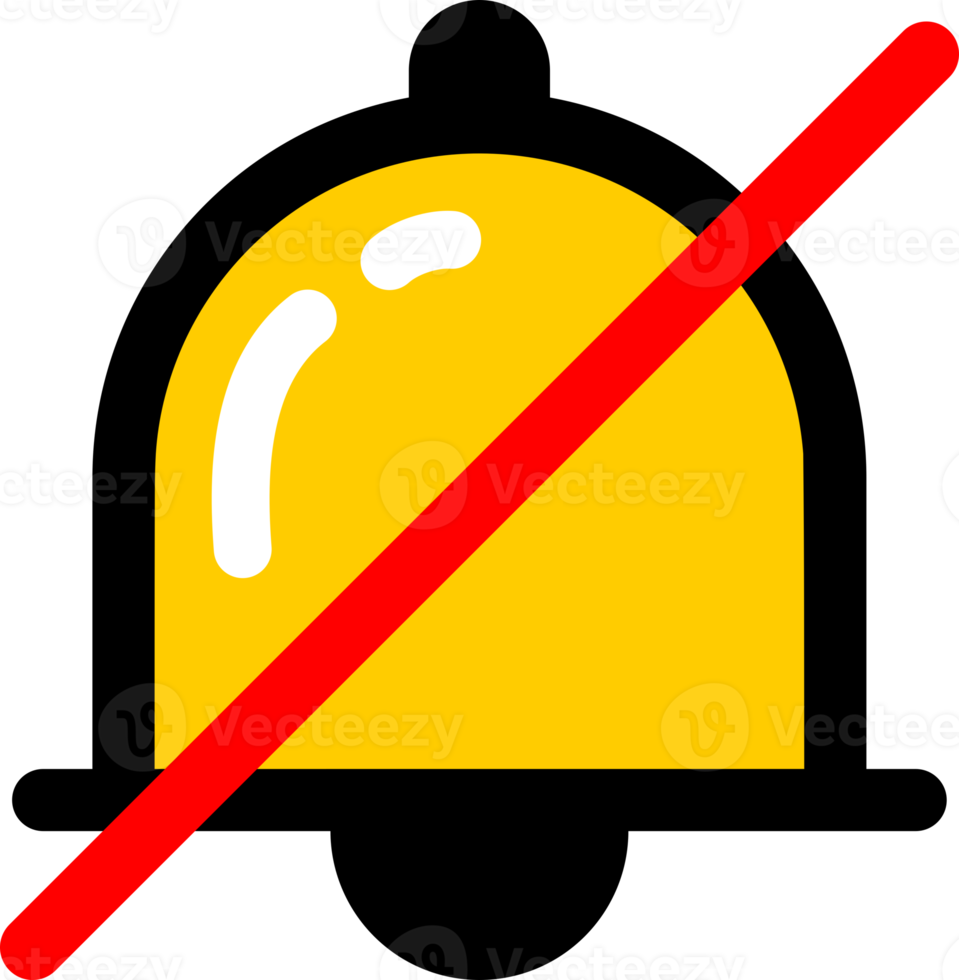 Yellow bell silent icon png