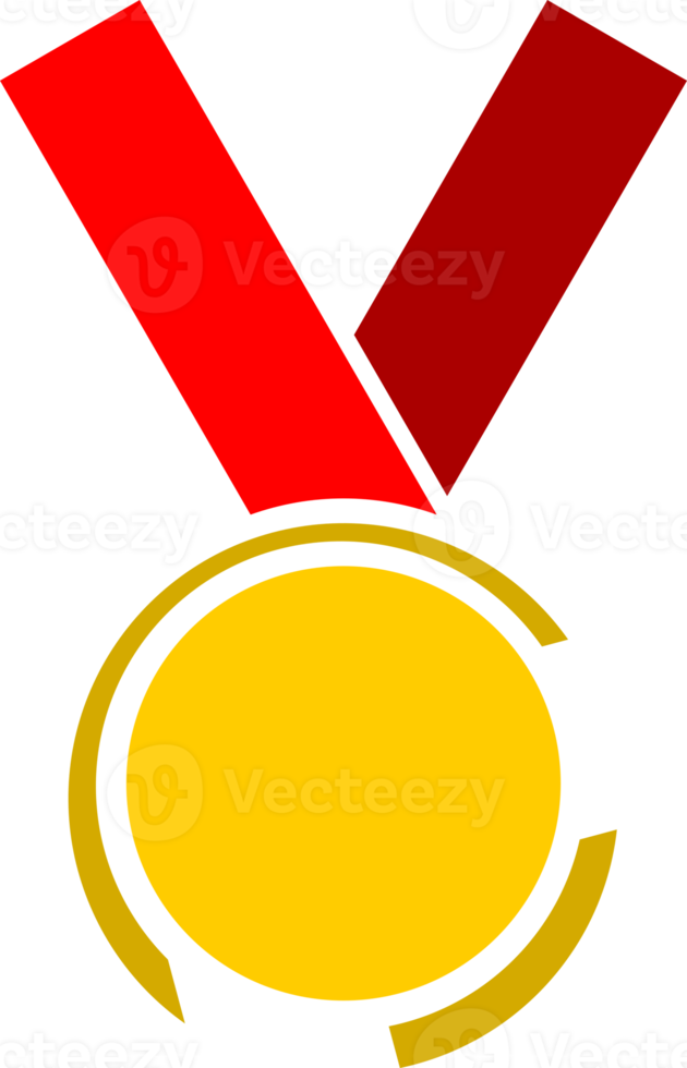 medalj vinnare med röd band ikon png