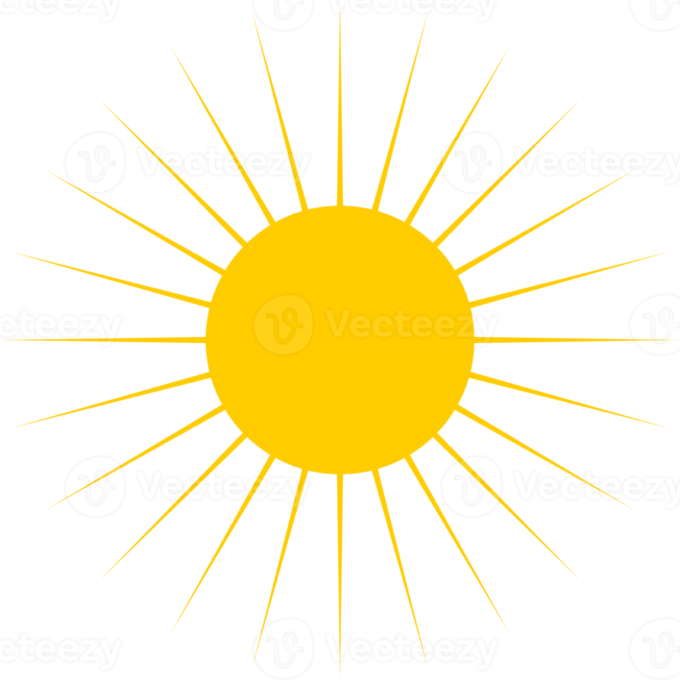 Sol com brilho do sol luz raio ícone png