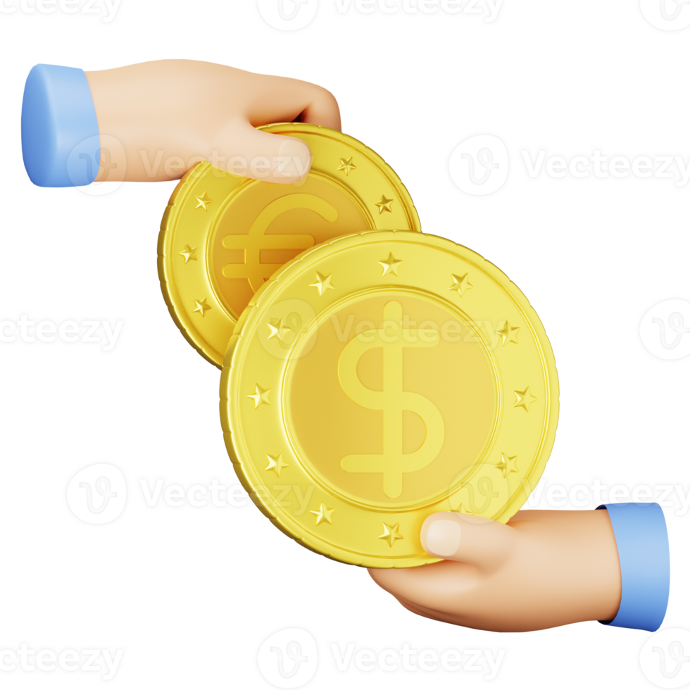 3D Illustration money exchange png