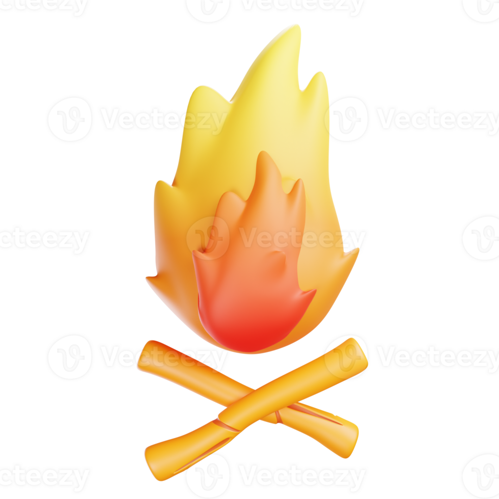 3d ilustración fuego png