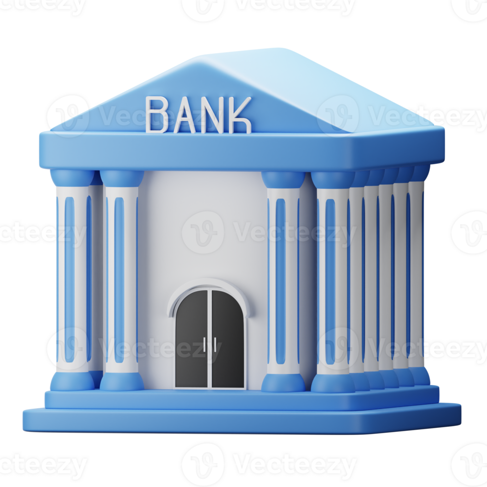 3d ilustración banco edificio png