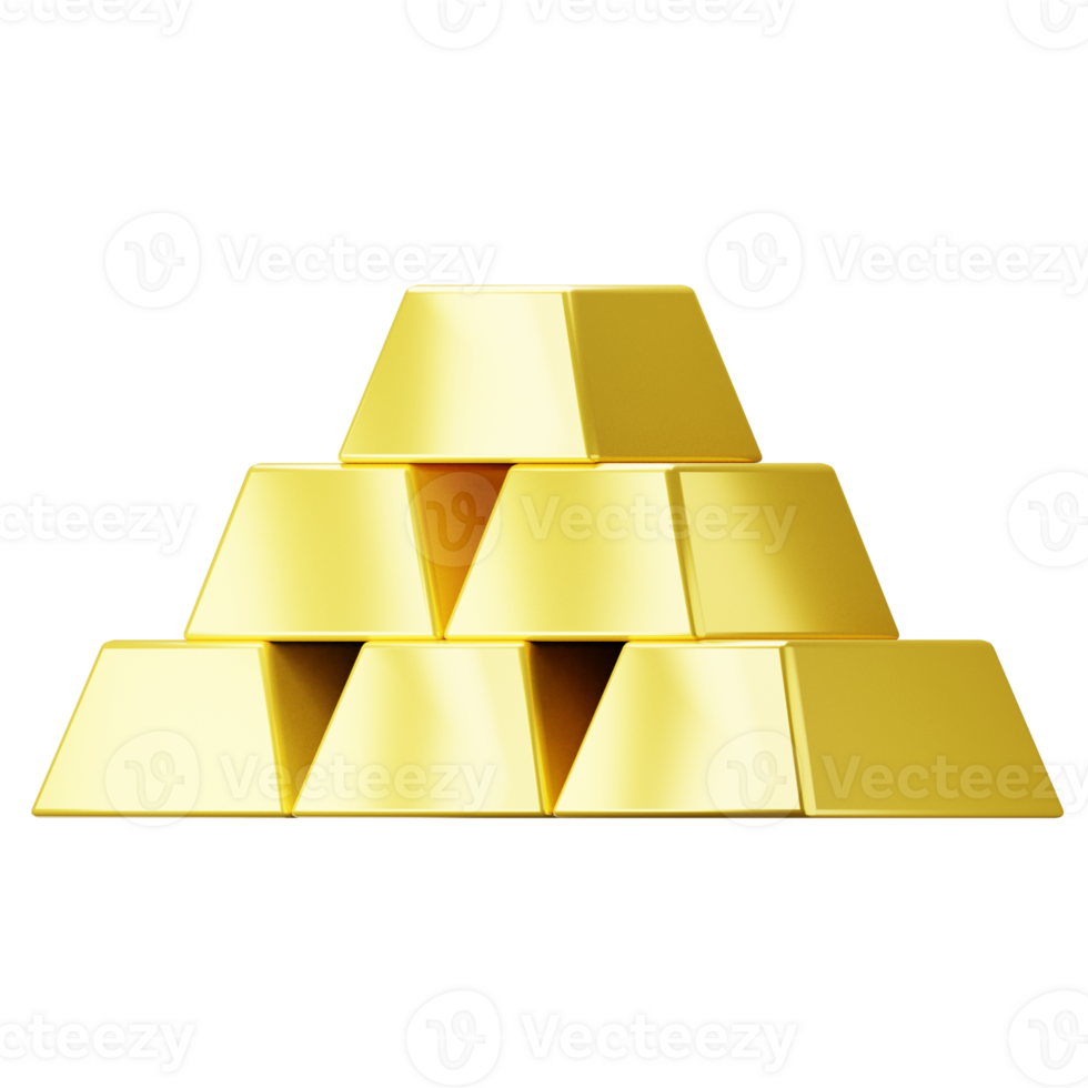 3D Illustration gold bar png