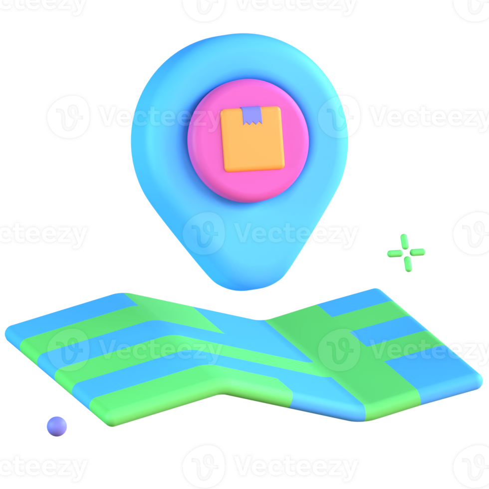 3D Illustration delivery map png