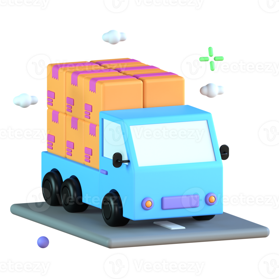 3D Illustration delivery truck png