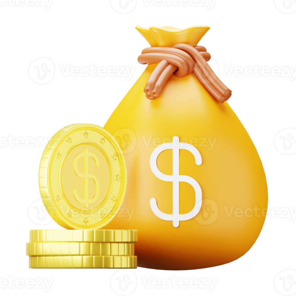 3D Illustration money bag png