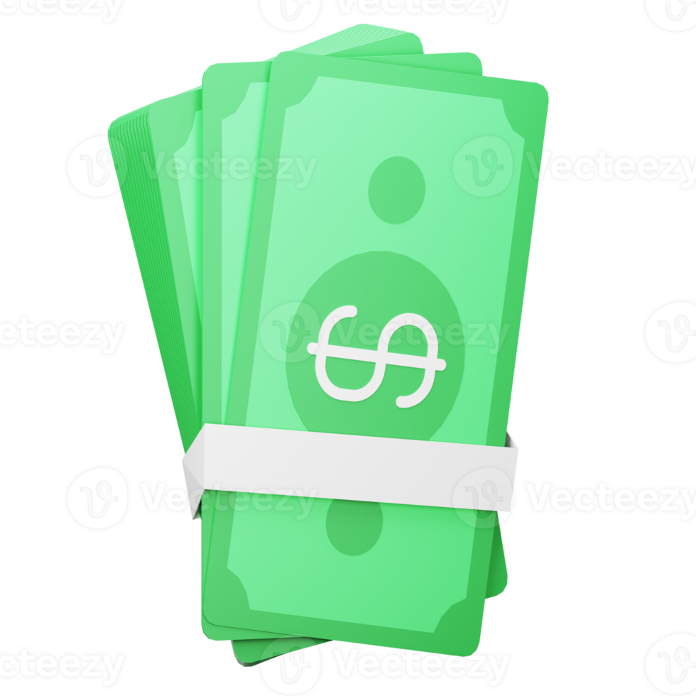 3D Illustration bank note png