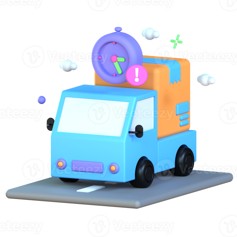 3D Illustration late delivery png