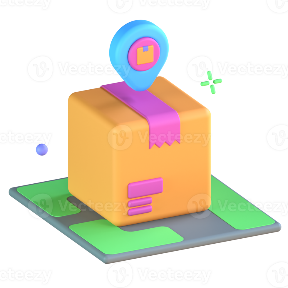 3D Illustration package location png