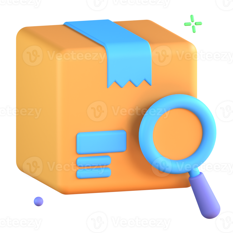 3D Illustration find package png