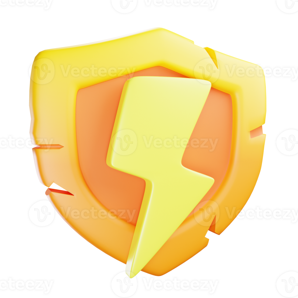 3D Illustration lightning bolt png