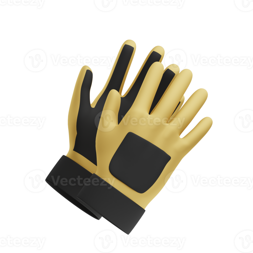 3D Illustration safety gloves png