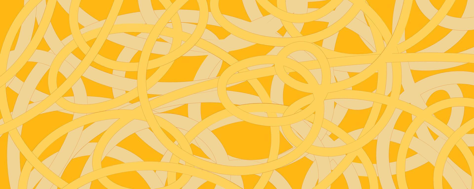 Noodle Ramen Pattern background. Pasta food texture spaghetti geometric. Abstract ramen ornament. Flat illustration. Wave texture background vector