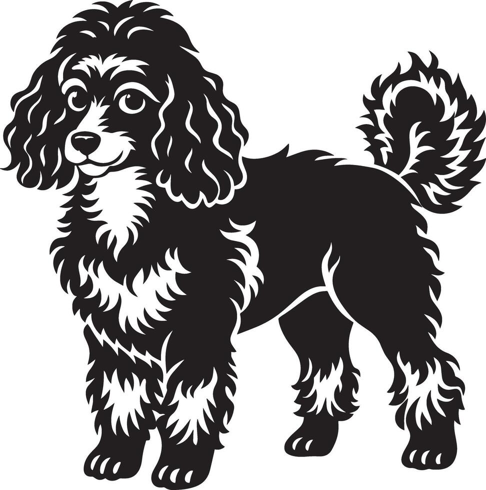 dog silhouette. black and white. illustration in white background vector