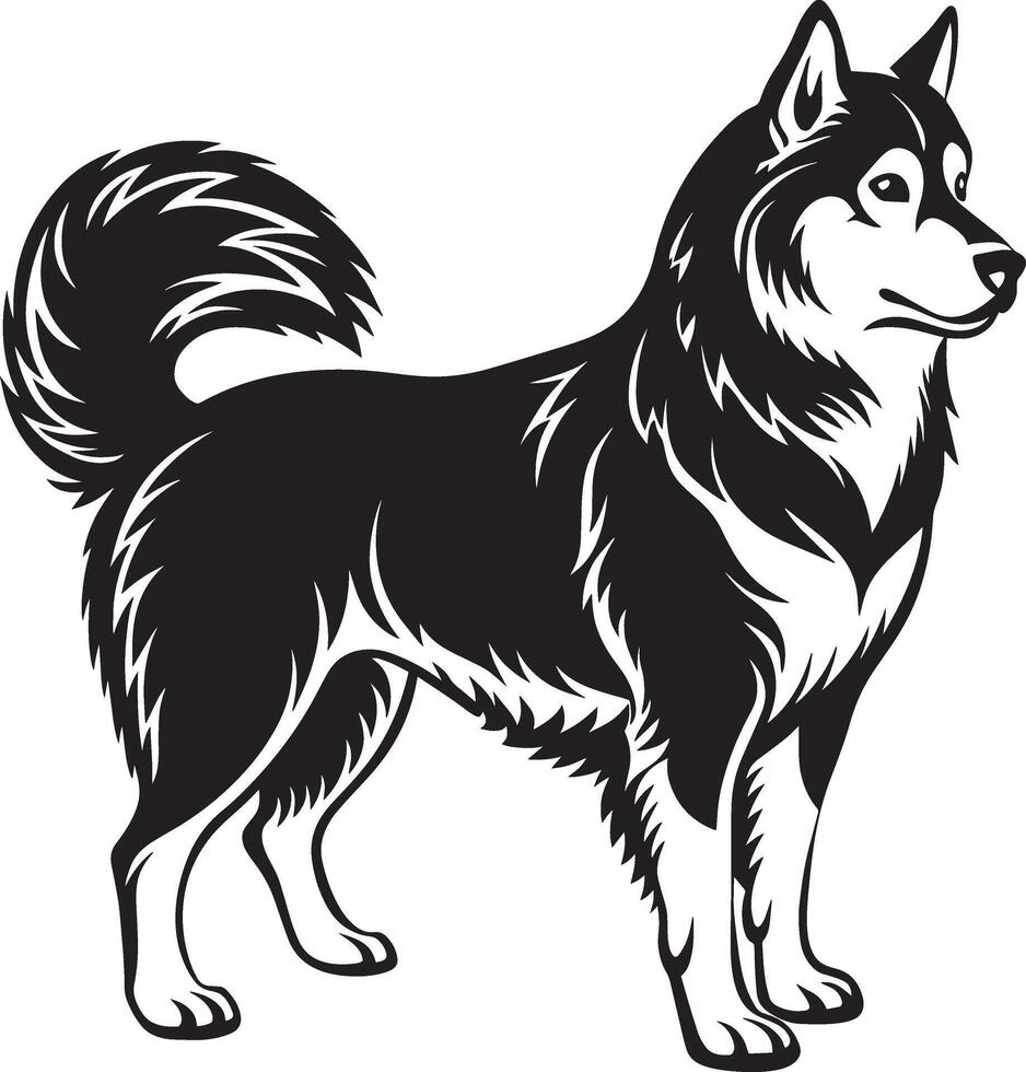 dog silhouette. black and white. illustration in white background vector