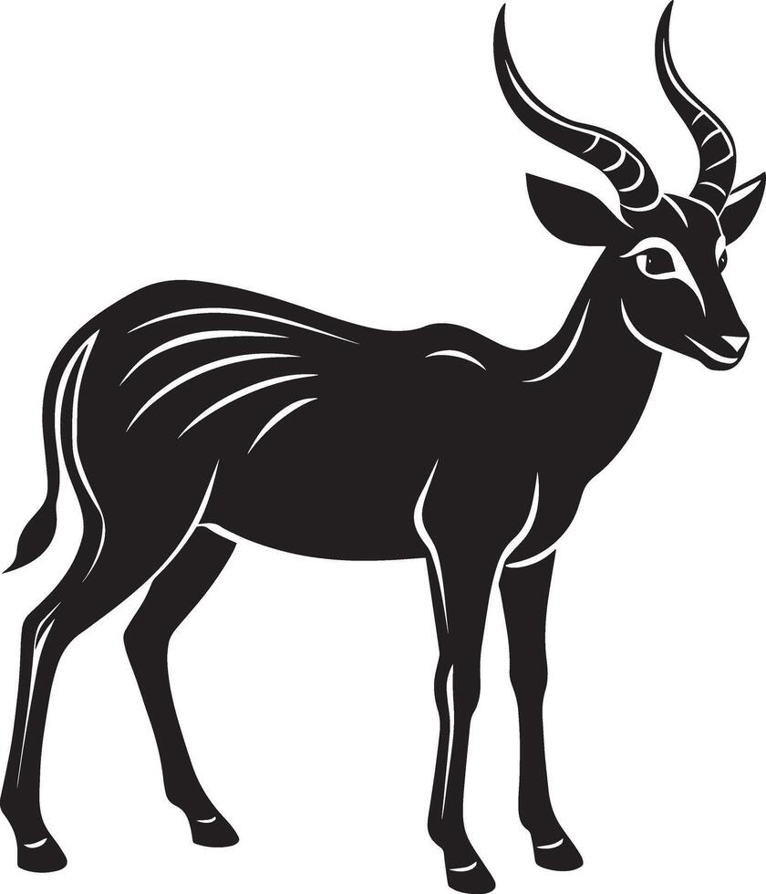 Black Antelope. illustration Isolated on white background. vector