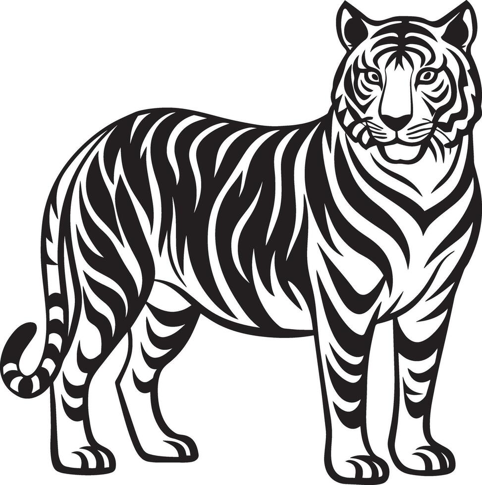 Tigre - salvaje animal - ilustración vector