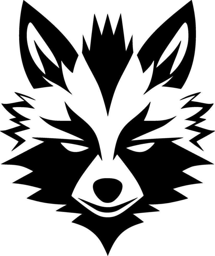 Raccoon, Minimalist and Simple Silhouette - illustration vector