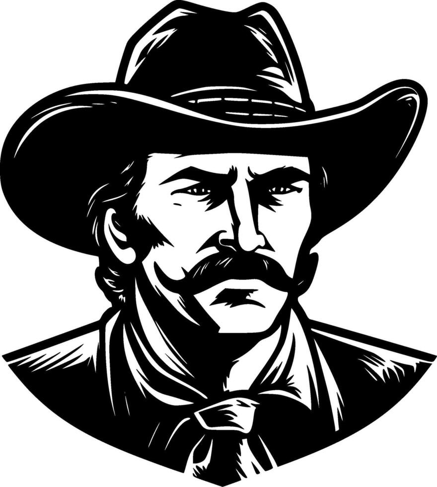 Western, Black and White illustration vector