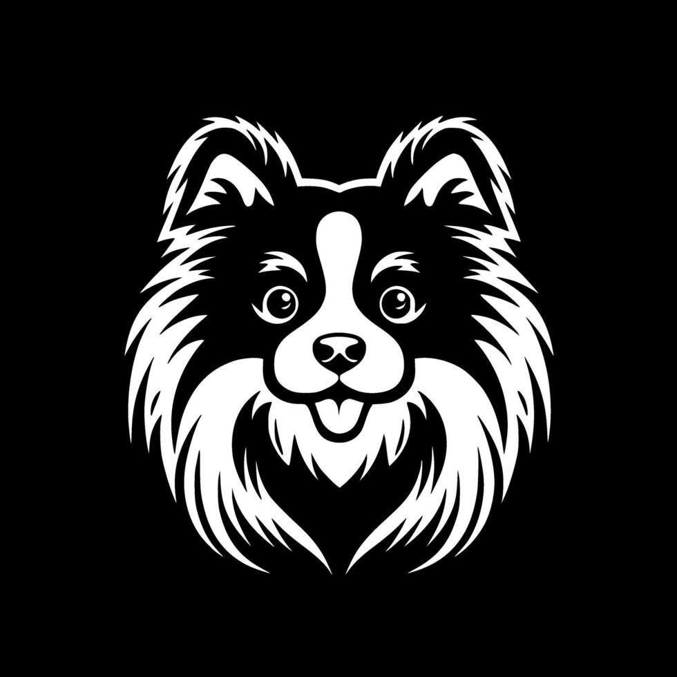 Pomeranian, Minimalist and Simple Silhouette - illustration vector
