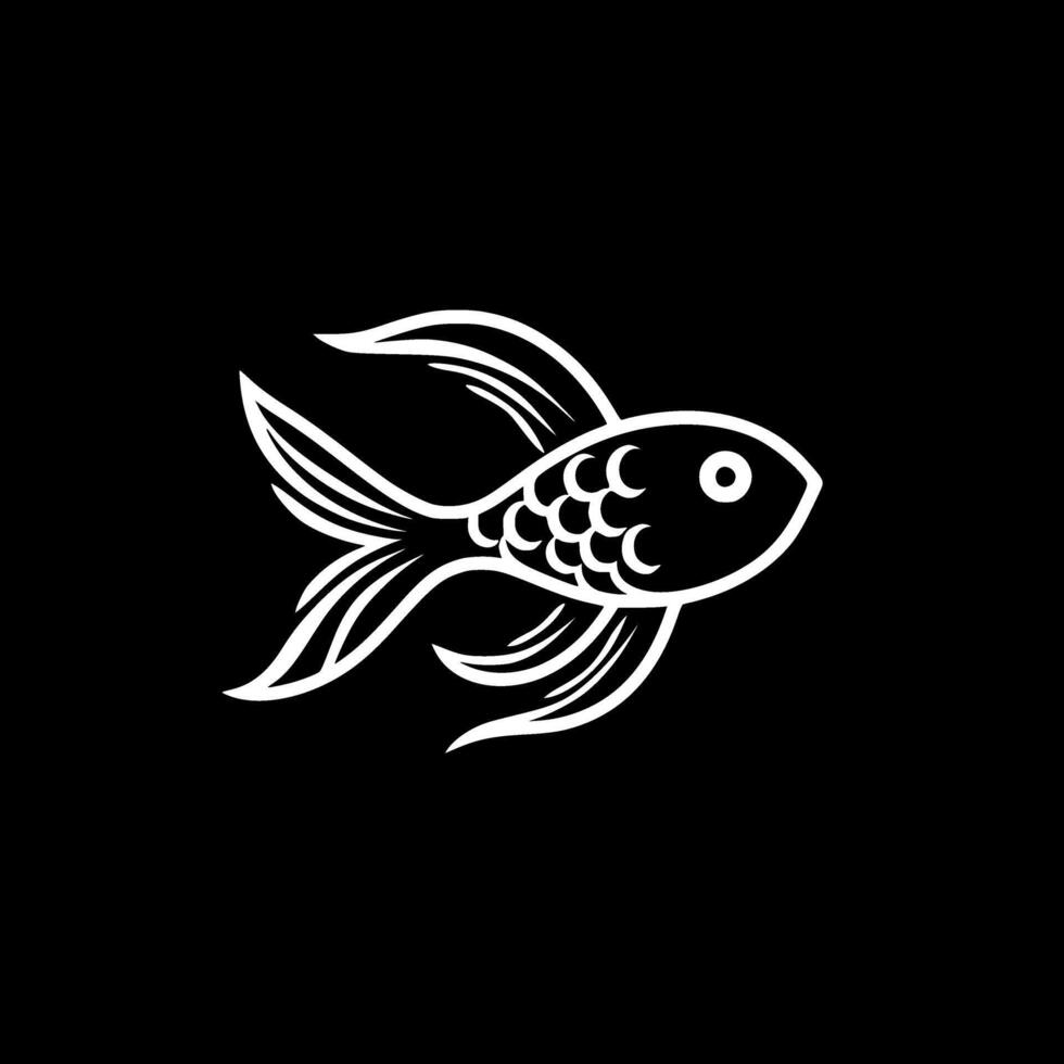 Goldfish, Black and White illustration vector