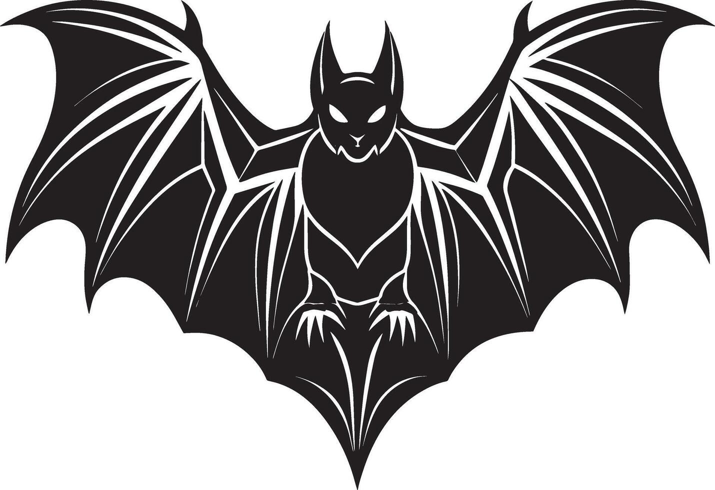 Bat silhouette. illustration Isolated on white background. vector