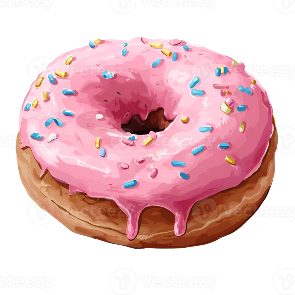 Cartoon Style Donuts Logo Illustration No Background Perfect for Print on Demand png