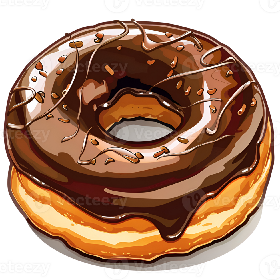 Cartoon Style Donuts Logo Illustration No Background Perfect for Print on Demand png