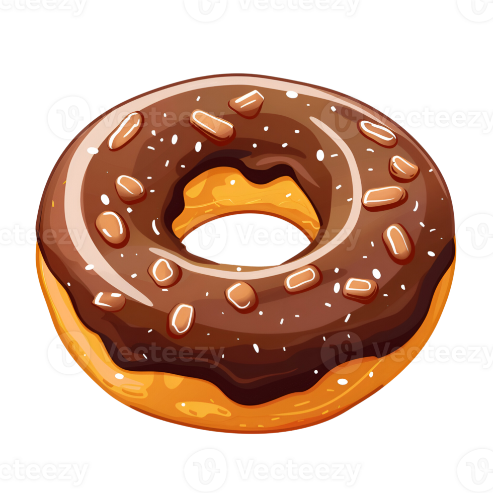 Cartoon Style Donuts Logo Illustration No Background Perfect for Print on Demand png