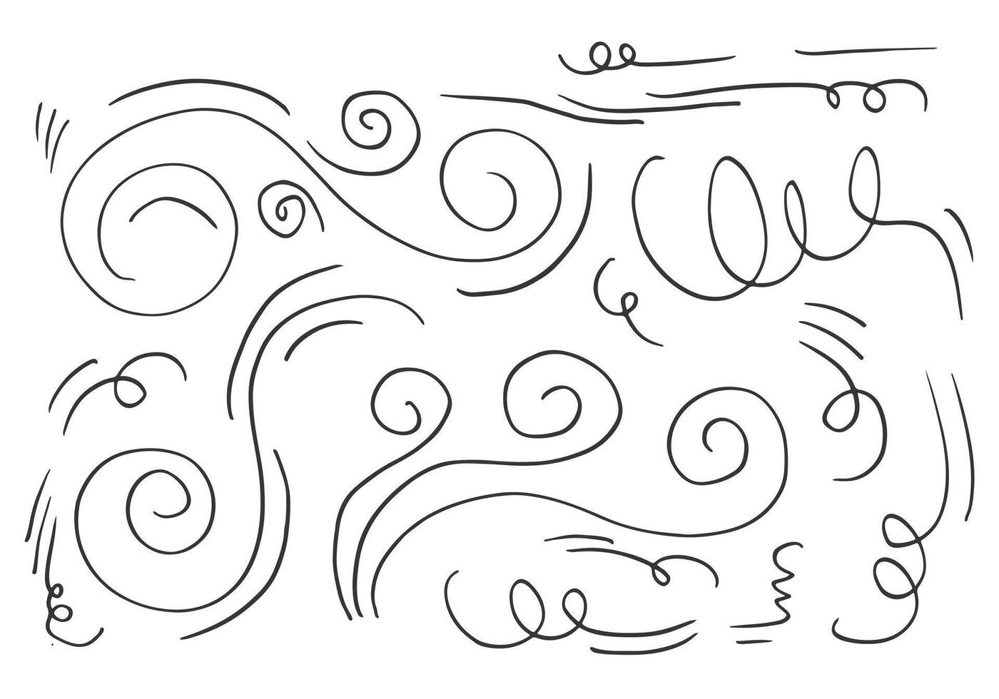 doodle wind illustration hand drawn style isolated on white background. vector