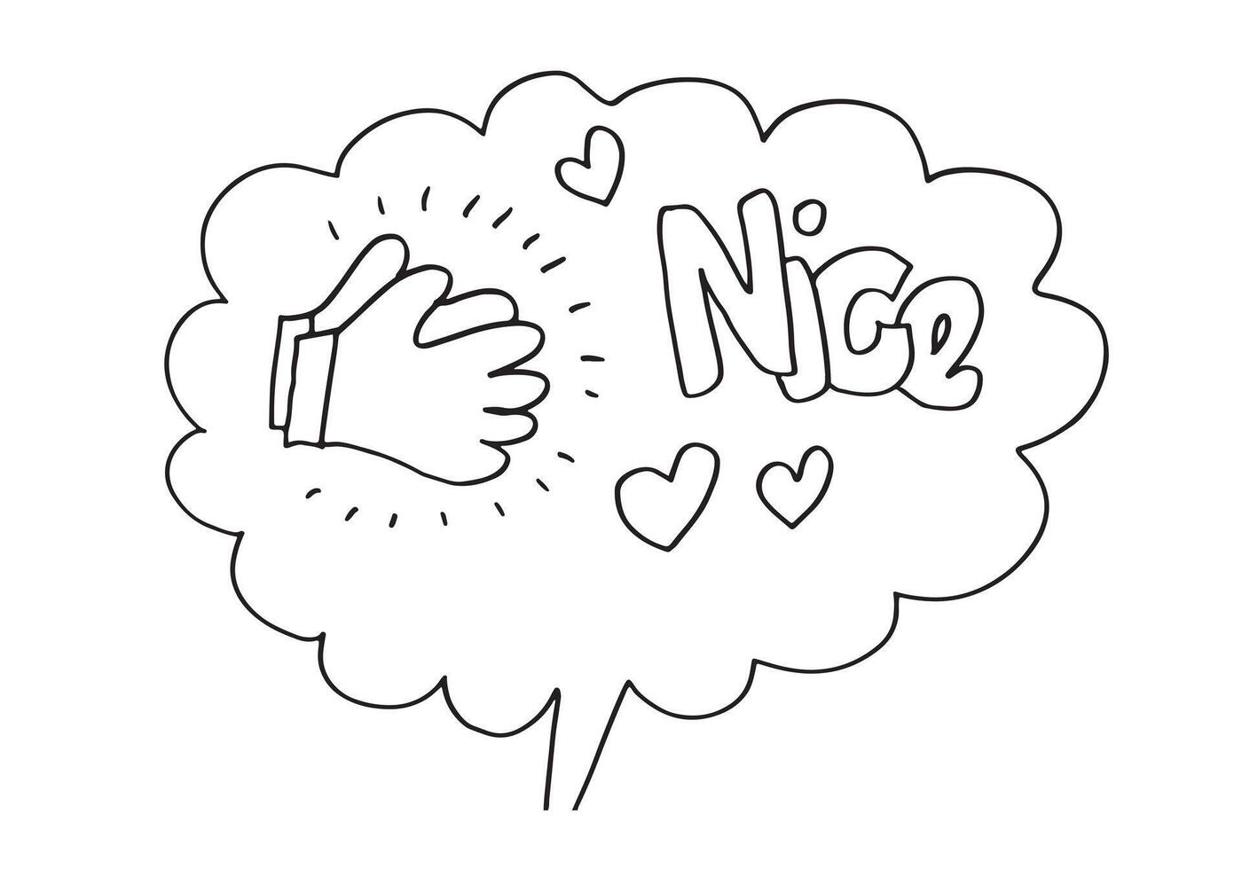 Applause hand draw on white background with nice text. illustration. vector
