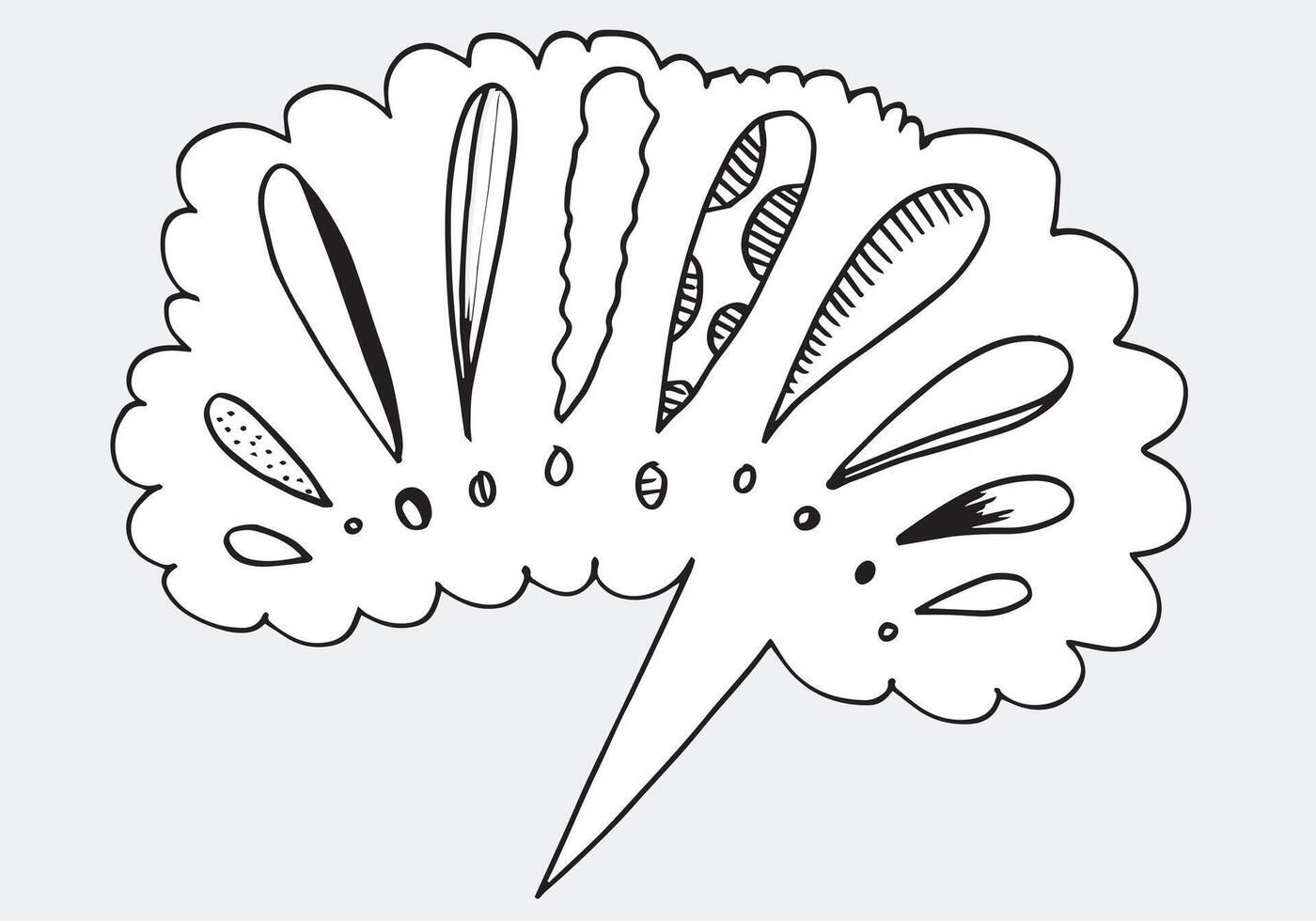 Image of exlamation mark icon in doodle style on white background. vector