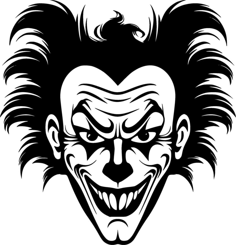 Clown - Black and White Isolated Icon - illustration vector