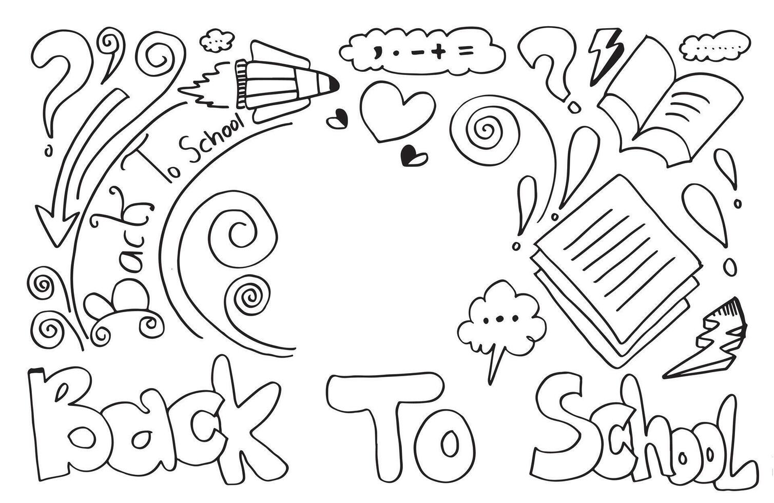 Back to school concept with school supplies icons on white background. design template for banner, poster and frame. vector