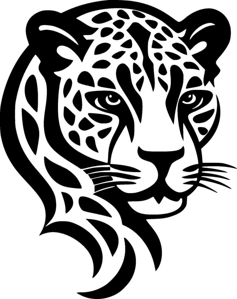 Leopard, Black and White illustration vector