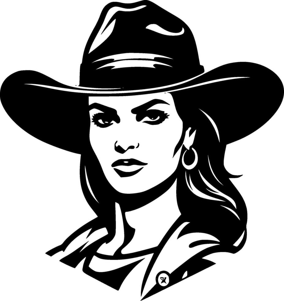 Cowgirl - High Quality Logo - illustration ideal for T-shirt graphic vector
