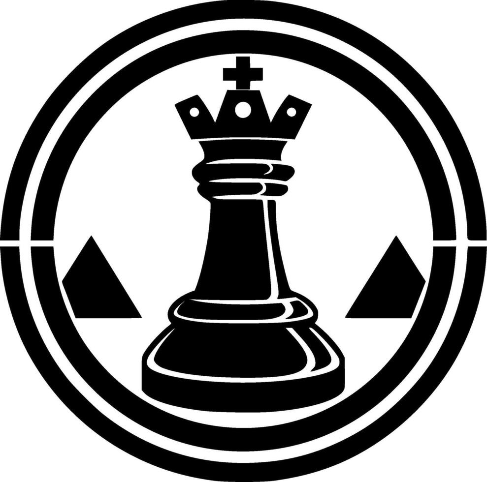 Chess - Black and White Isolated Icon - illustration vector