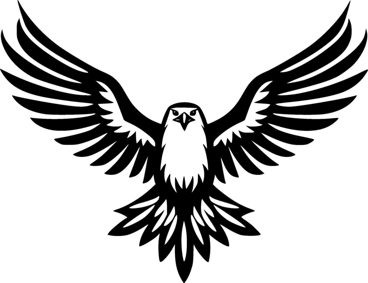 Eagle - Black and White Isolated Icon - illustration vector