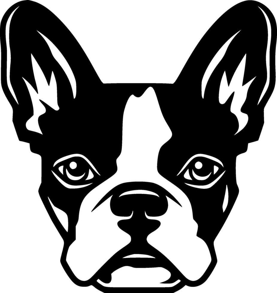 Boston Terrier, Minimalist and Simple Silhouette - illustration vector