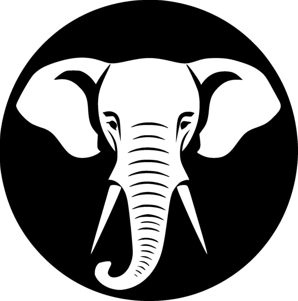 elefante, negro y blanco ilustración vector