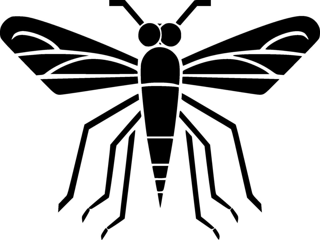 mosquito - negro y blanco aislado icono - ilustración vector